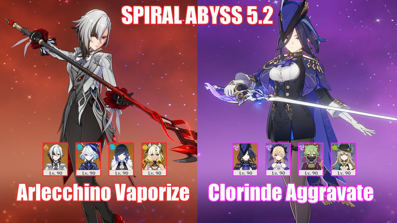 C0 Arlecchino Vaporize & C0 Clorinde Aggravate | Spiral Abyss 5.2 | Genshin Impact