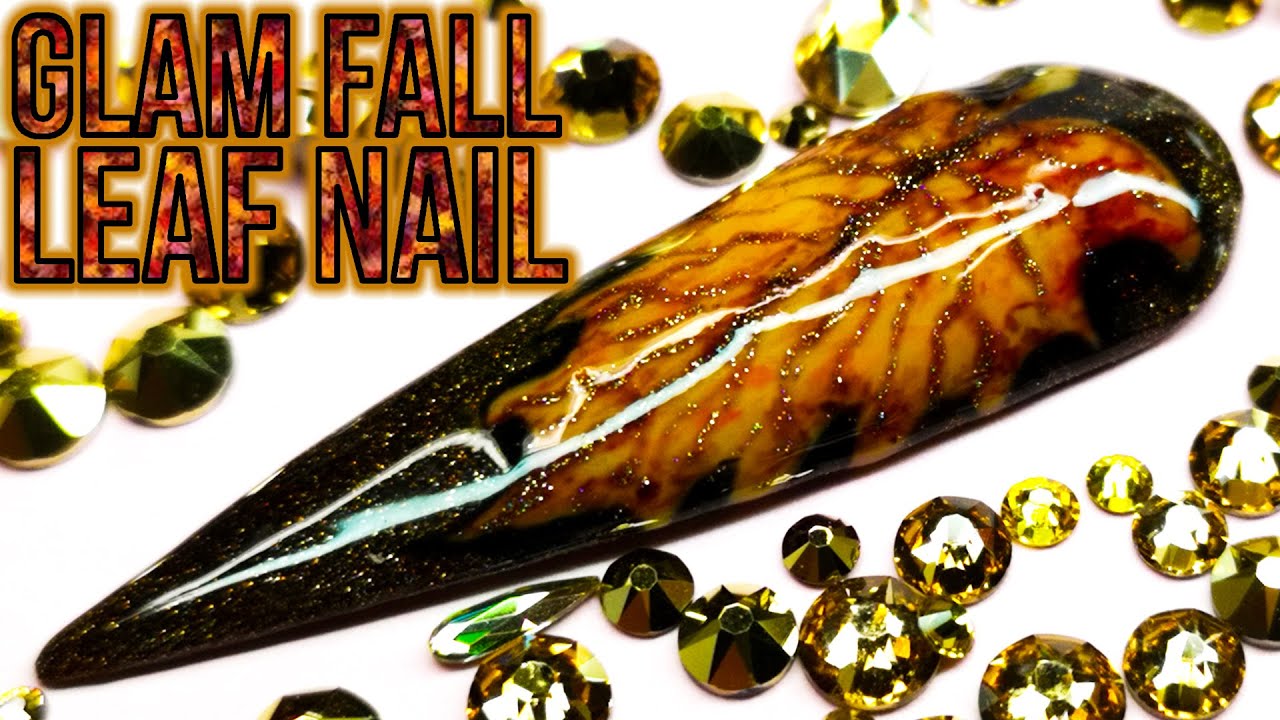 🍁🍁Sparkly Autumn Leaf Nail Art🍁🍁