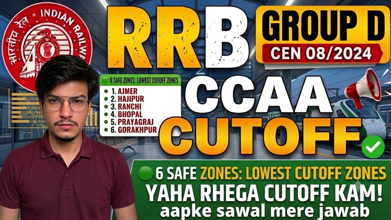 Railway Group D CCAA Cutoff 2024 🚂 | Top 6 Lowest Cutoff Zones (Safe Zones)