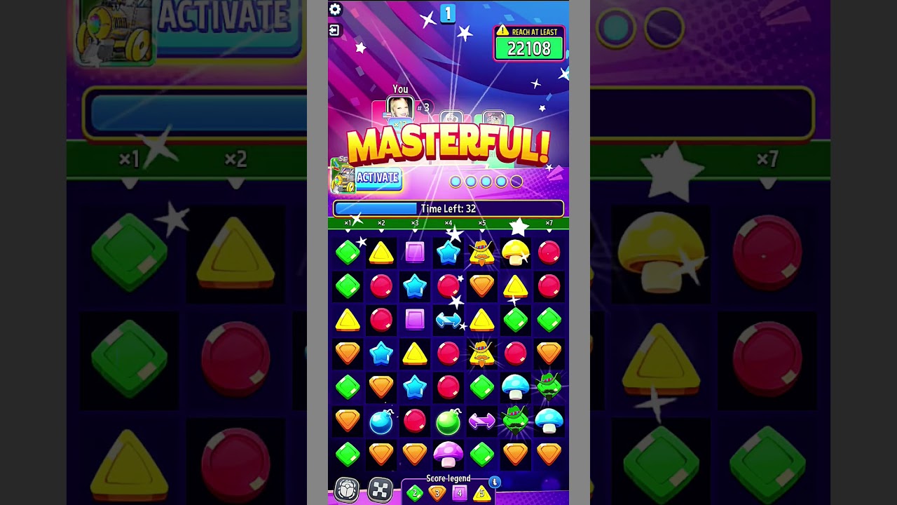 Crazy Columns + Mushrooms fall + Rainbow - 3 players &bull;Match Rumble&bull; |MATCH MASTERS|