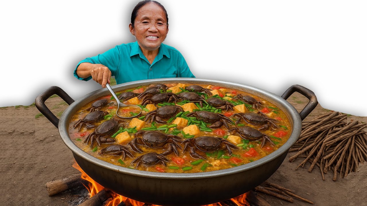 Bà Tân Vlog - Lần Đầu Làm Nồi Lẩu Cua Đồng Khổng Lồ Đãi Cả Làng