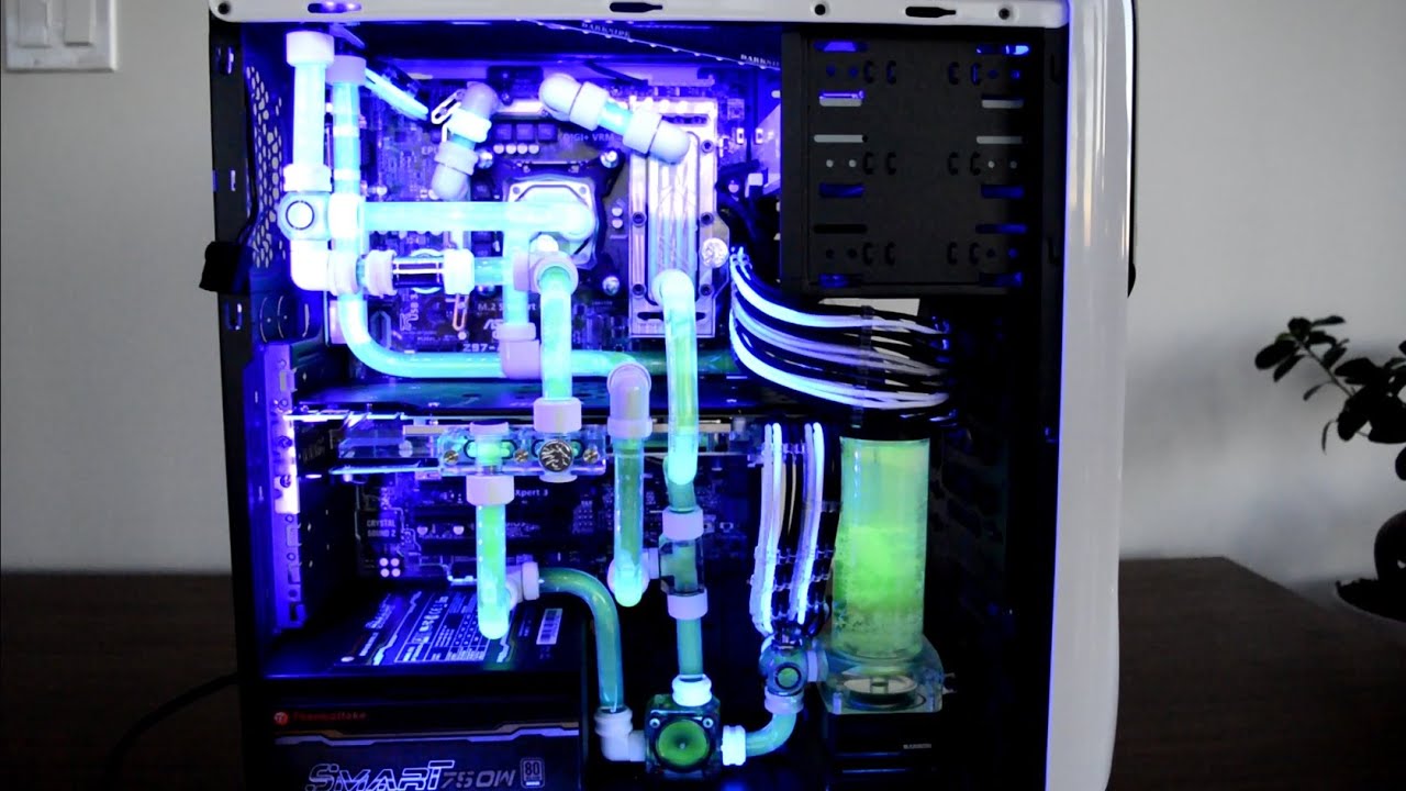 Complete Gaming PC Liquid Cooling Transformation Time Lapse - MOS, RAM, CPU, & GPU Water Cooling
