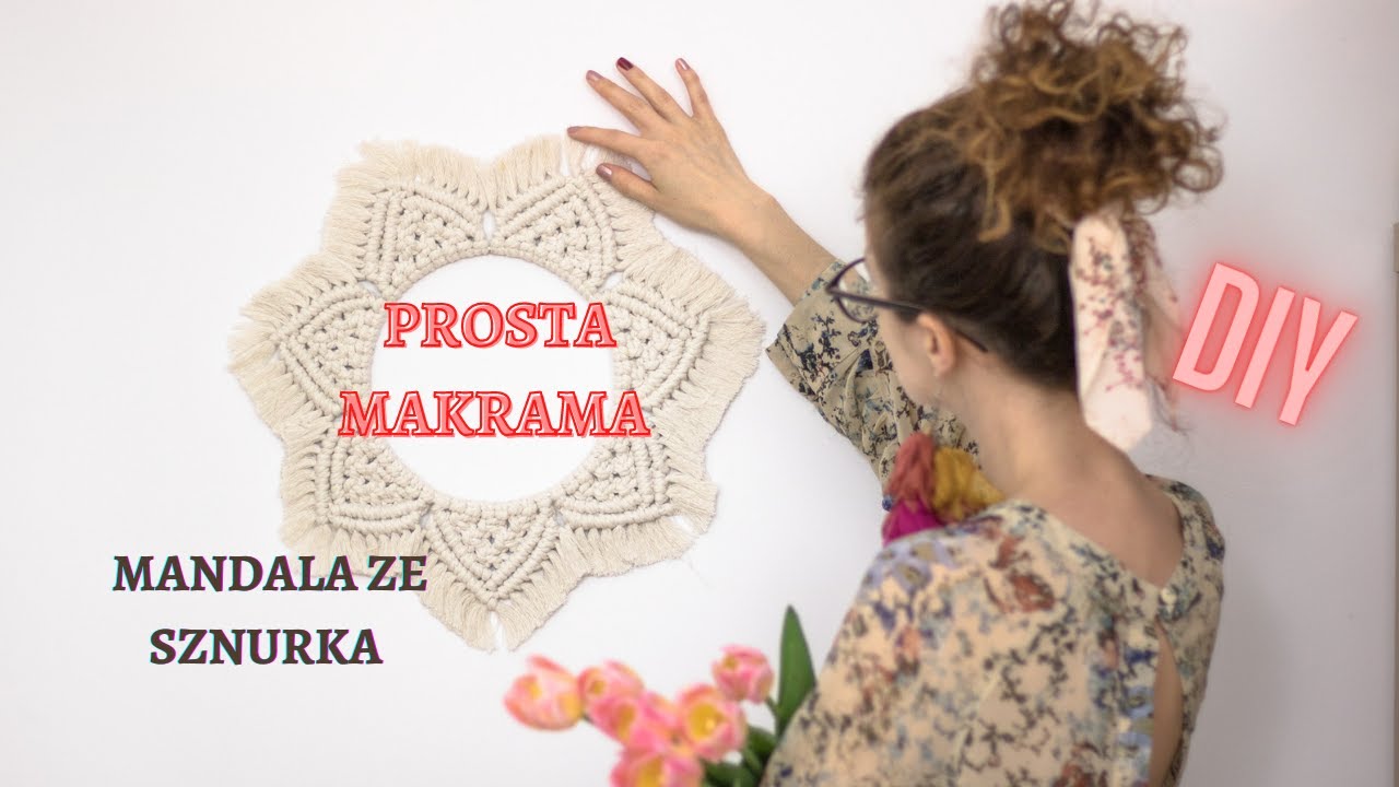Prosta makrama na obręczy - DIY mandala. Prezent na dzień mamy.