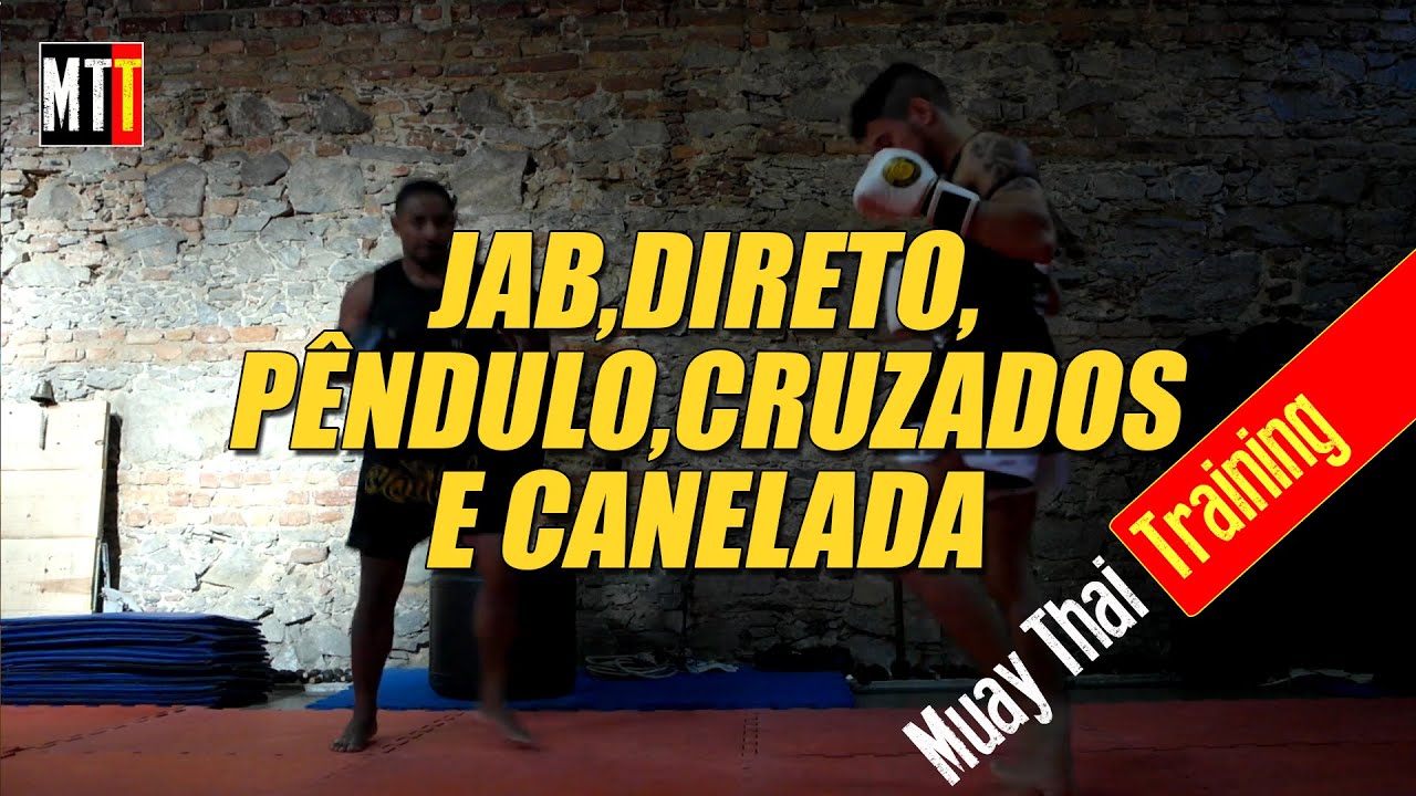 Jab, Direto, pêndulo, Cruzados e Canelada - Muay Thai Training (Mestre Vavá)