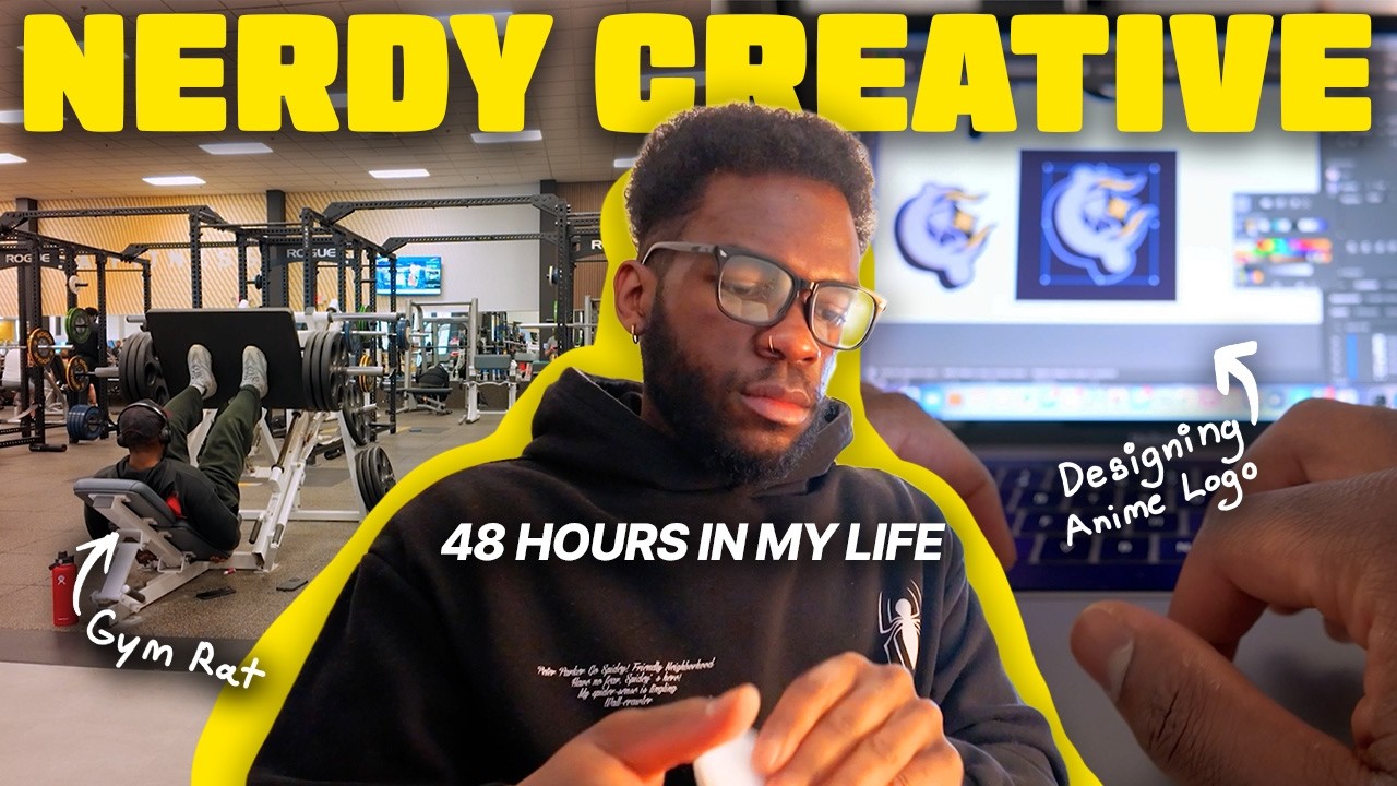 Creative Nerd’s Life for 48 Hours | Design Work, Fitness, Locking In