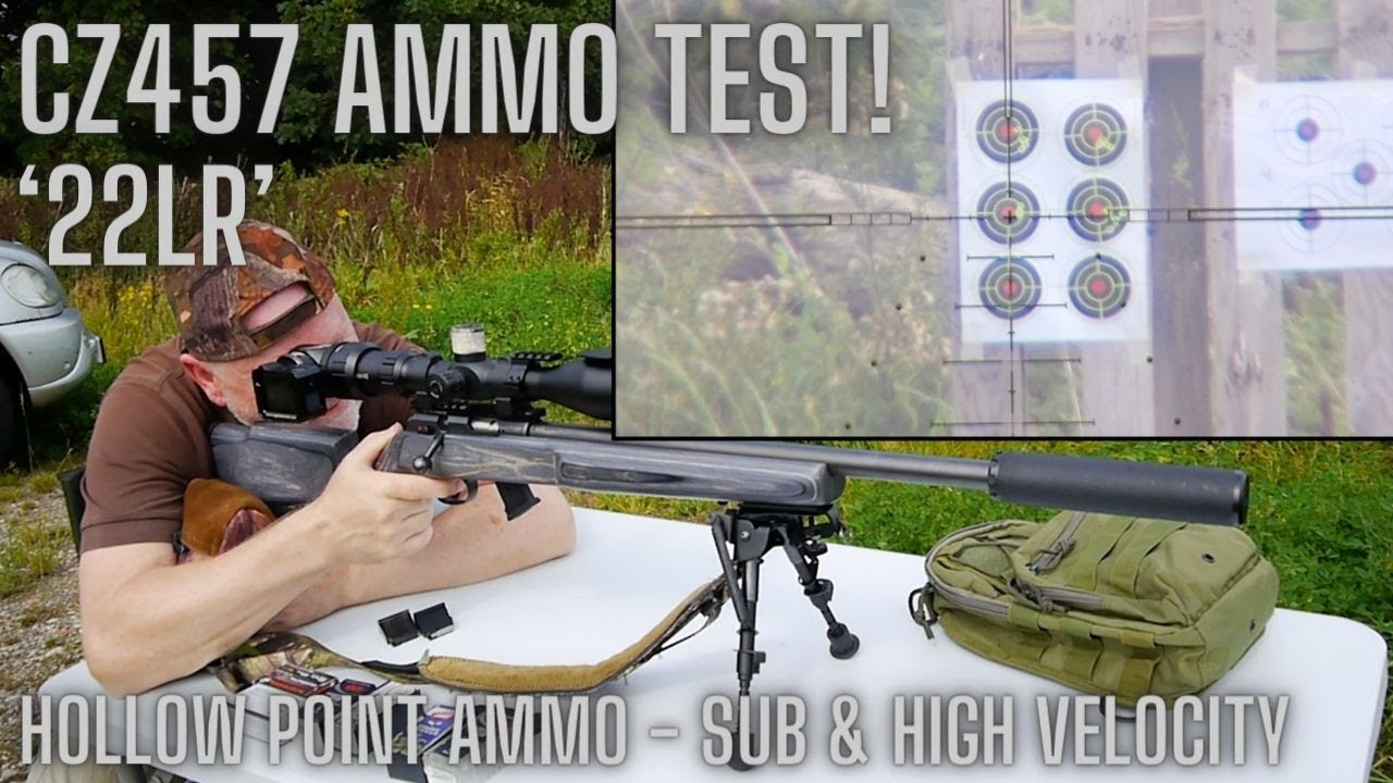 CZ457 22lr Ammo Test - Hollow point - pest control/Hunting Ammunition Sub & High velocity