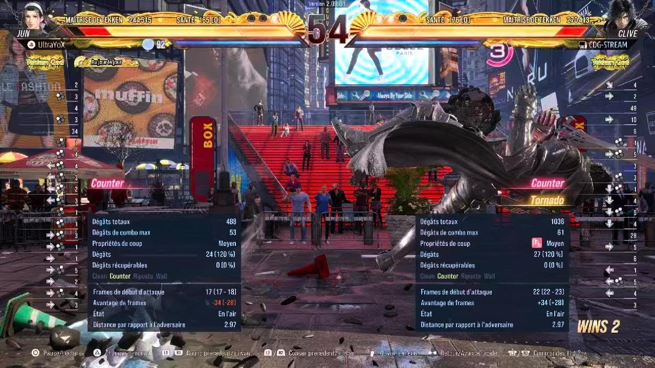 TEKKEN8 Vs Clive punition +3f block step ou Back dash