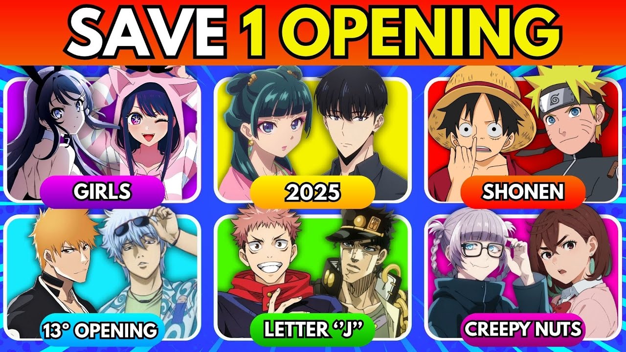 SAVE ONE ANIME OPENING (RANDOM CATEGORIES EDITION)🔥 | Which Anime Opening do you prefer?