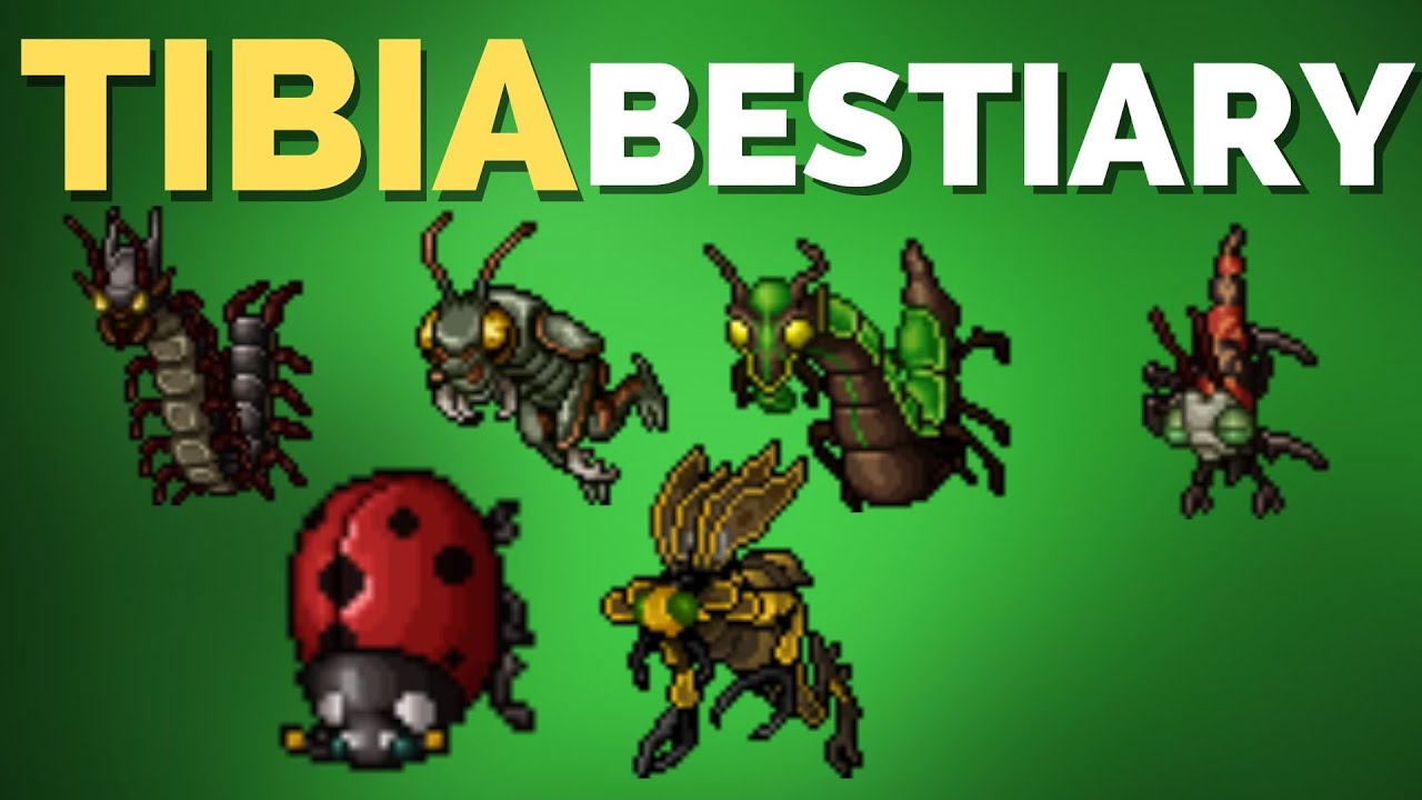 TIBIA BESTIARY Crawler, Insectoid Worker, Ladybug, Spitter, Swarmer e Waspoid - Gray Island