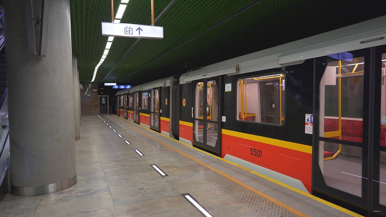 Poland, Warsaw, Metro night ride from Dworzec Wileński to Stadion Narodowy