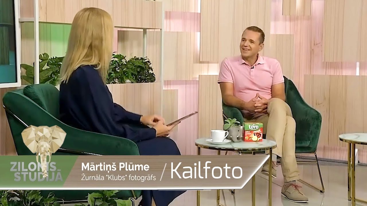 Kailfoto fotogrāfs Mārtiņš Plūme raidījumā Zilonis studijā, intervija