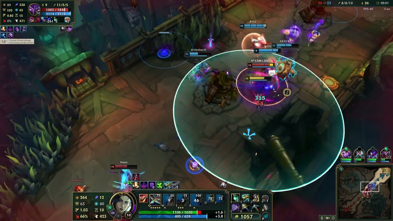 ARAM: Mayhem| Caitlyn Vẽ Lõi Ảo Ma – Tay Cụt Vẫn Gánh Team!