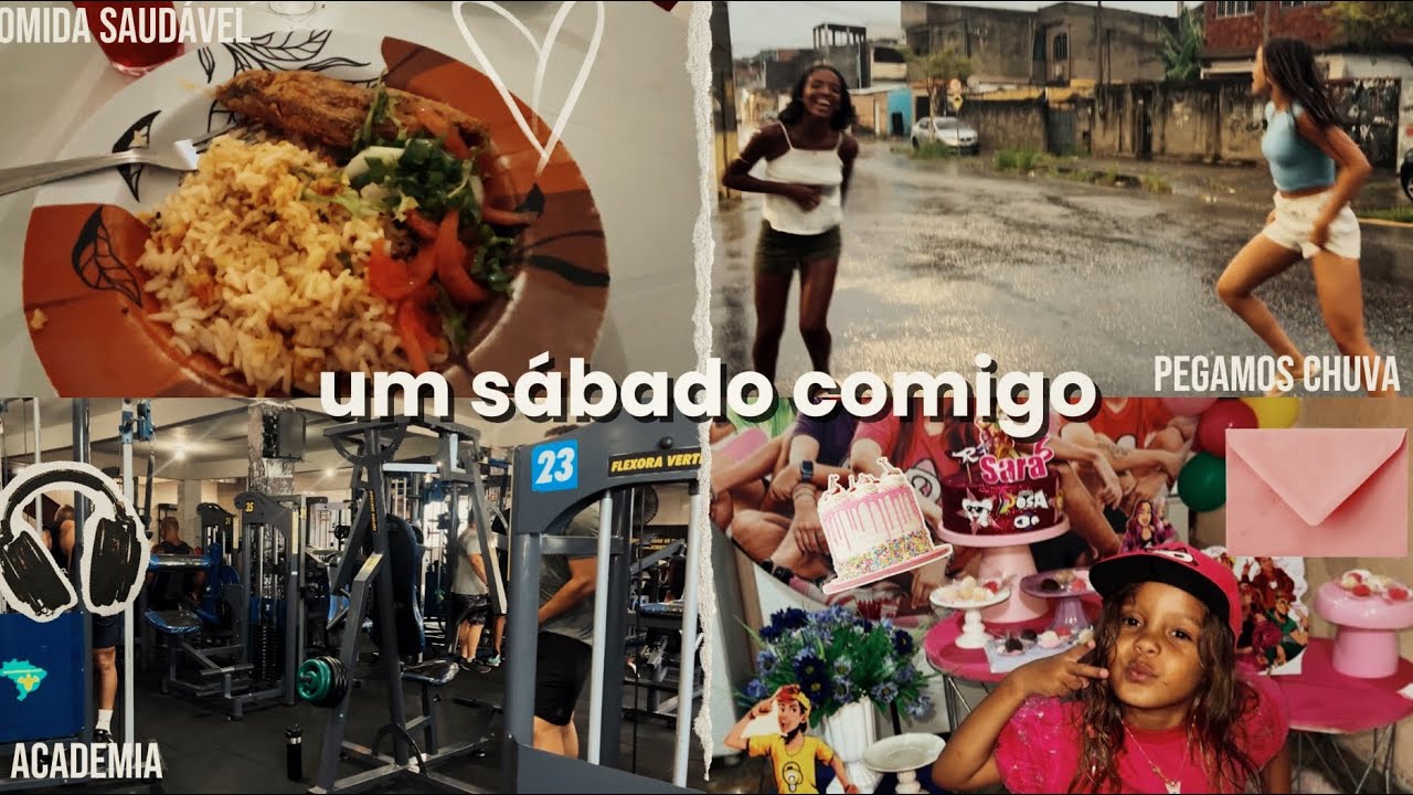 Rotina real de sábado: academia, festa e perrengues. 🩷🎥