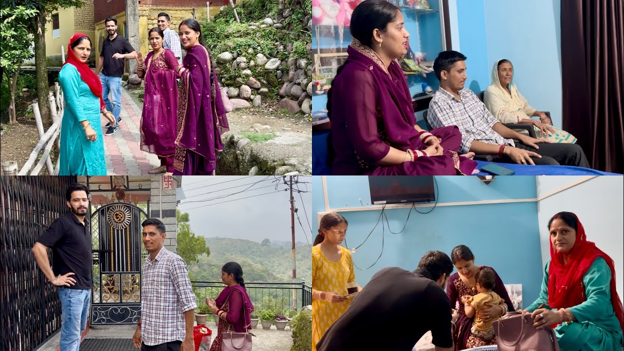 आज पतिदेव हमे लेकर मायके गए 🏠👫#twins #himachal #village