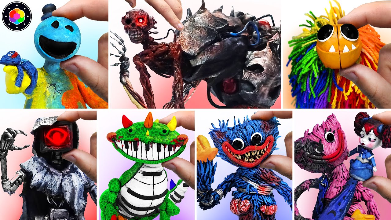 Construyendo TODO POPPY PLAYTIME 4 con ESCULTURAS (Doey, Yarnaby, 1006, Pianosaurus y) | PlastiVerse