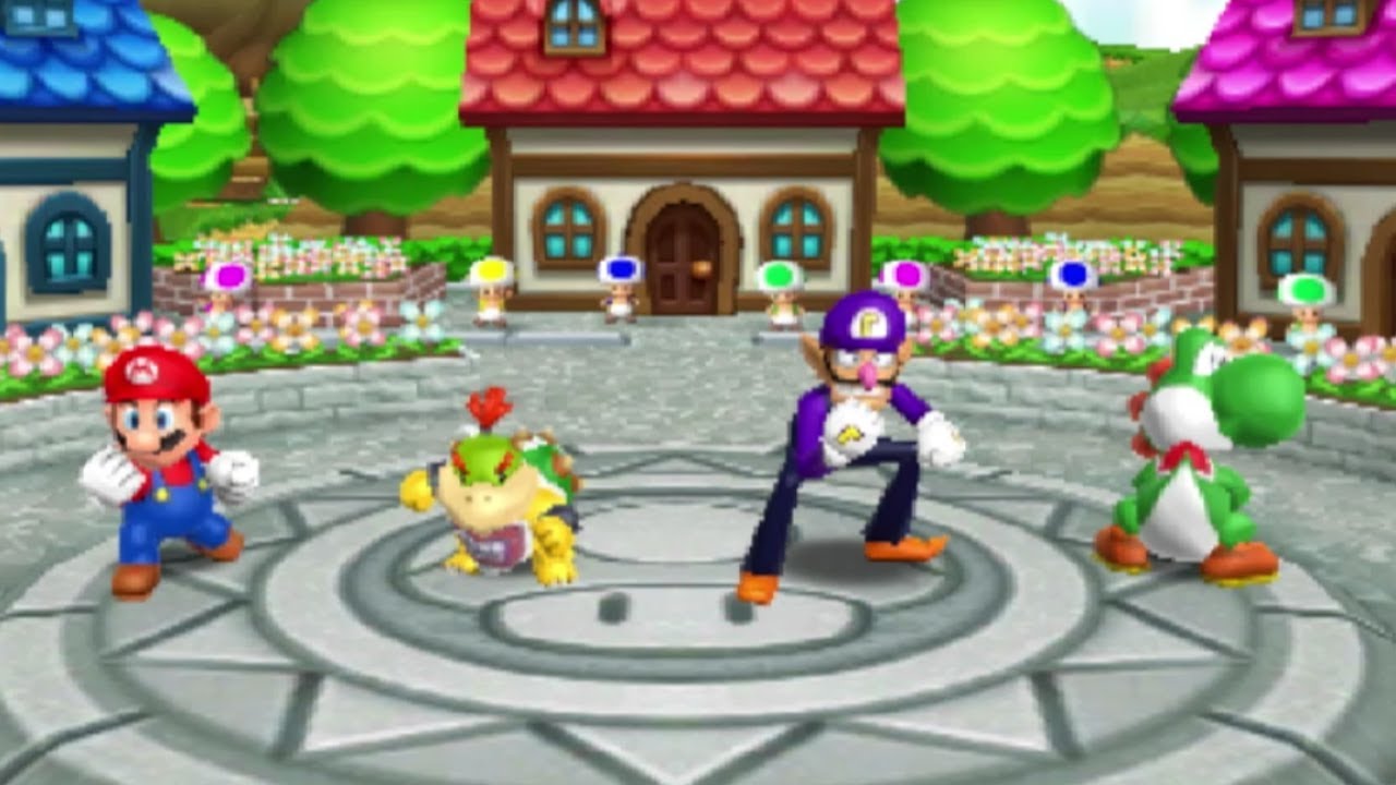 Mario Party Island Tour - Perilous Palace Path - Yoshi vs Bowser Jr. vs Mario vs Waluigi
