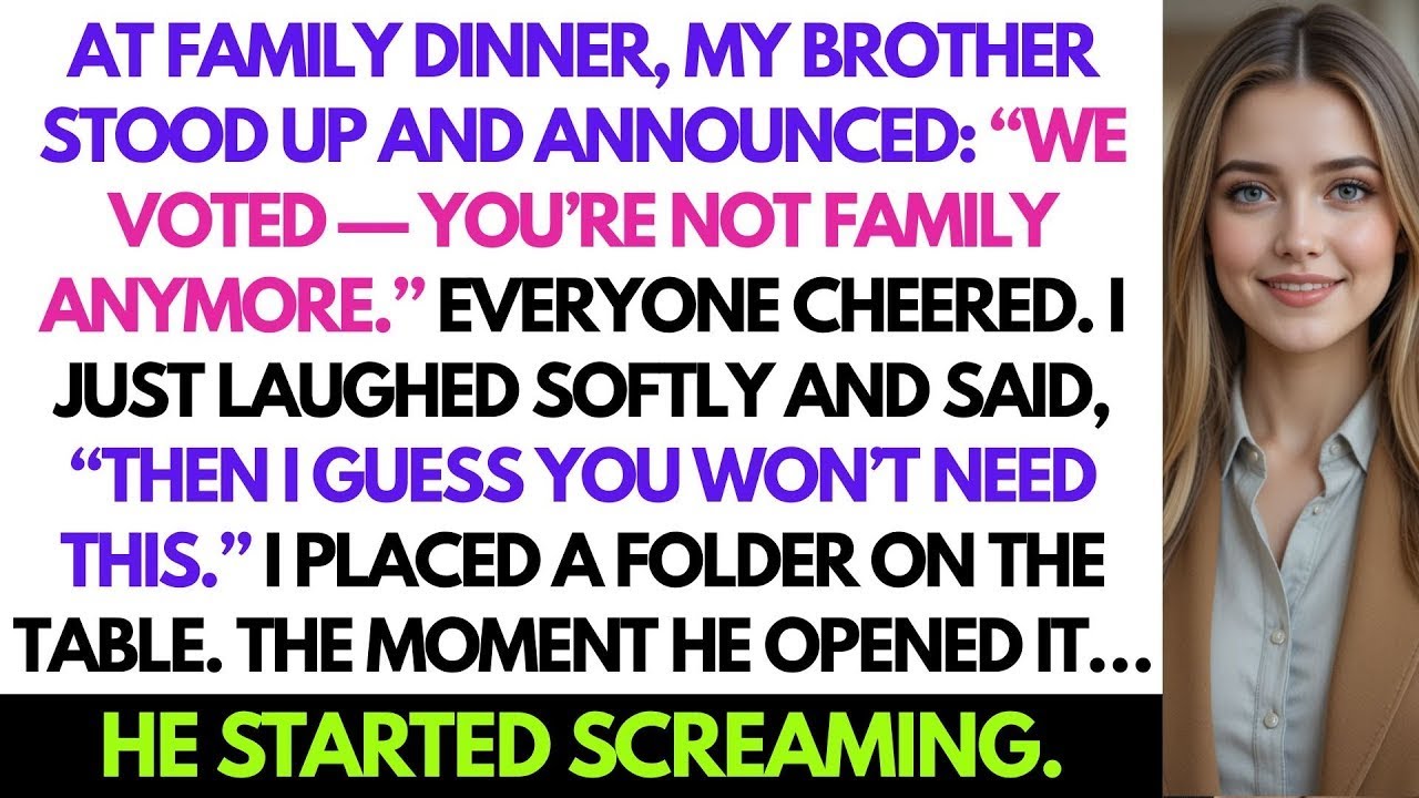 My Brother Voted Me Out at Family Dinner — One Folder Made Him Start Screaming
