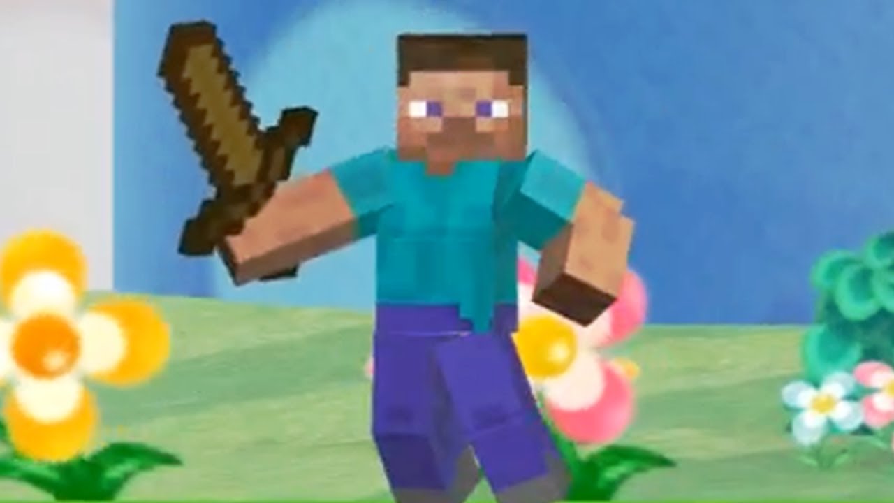 Minecraft Steve in New Super Mario Bros. Wii