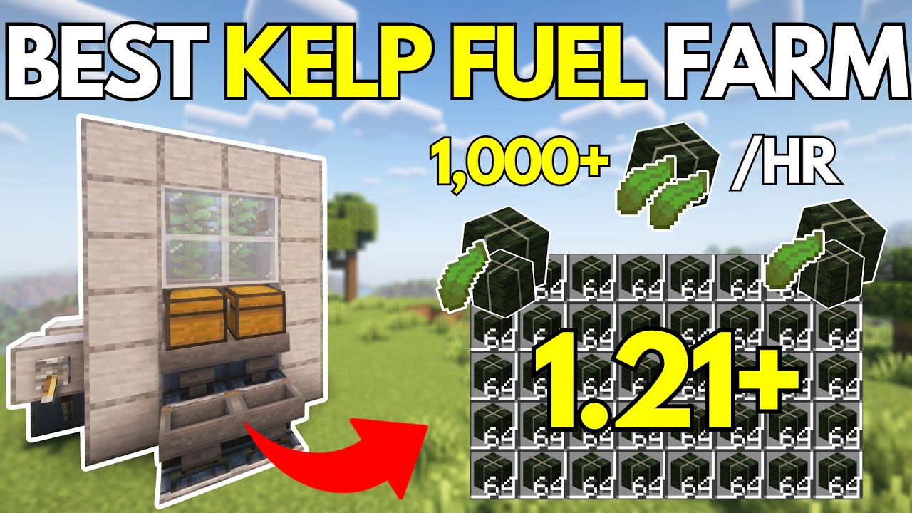 EASIEST KELP FUEL Farm for Minecraft Bedrock 1.21+
