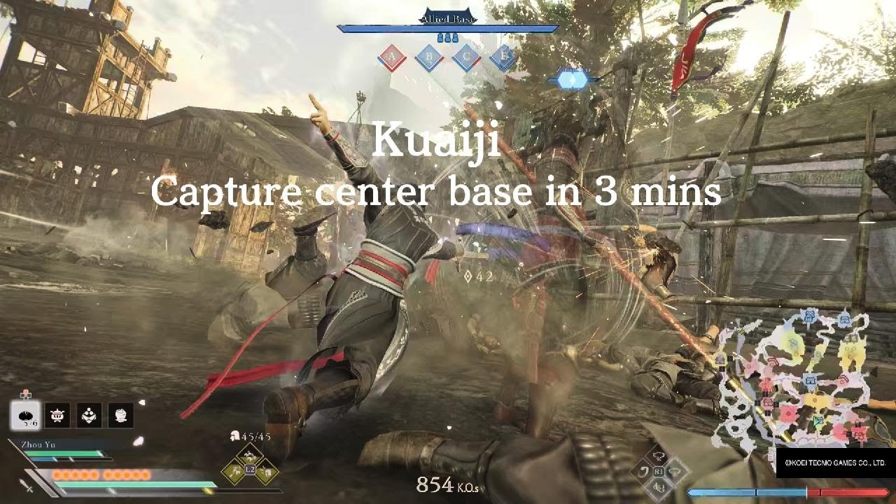DYNASTY WARRIORS: ORIGINS Subjugation of Kuaiji, Capture center base in 3 mins