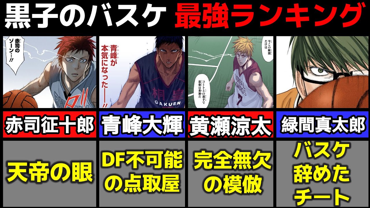 【黒子のバスケ】黒子のバスケ最強選手ランキング #黒子のバスケ #キセキの世代