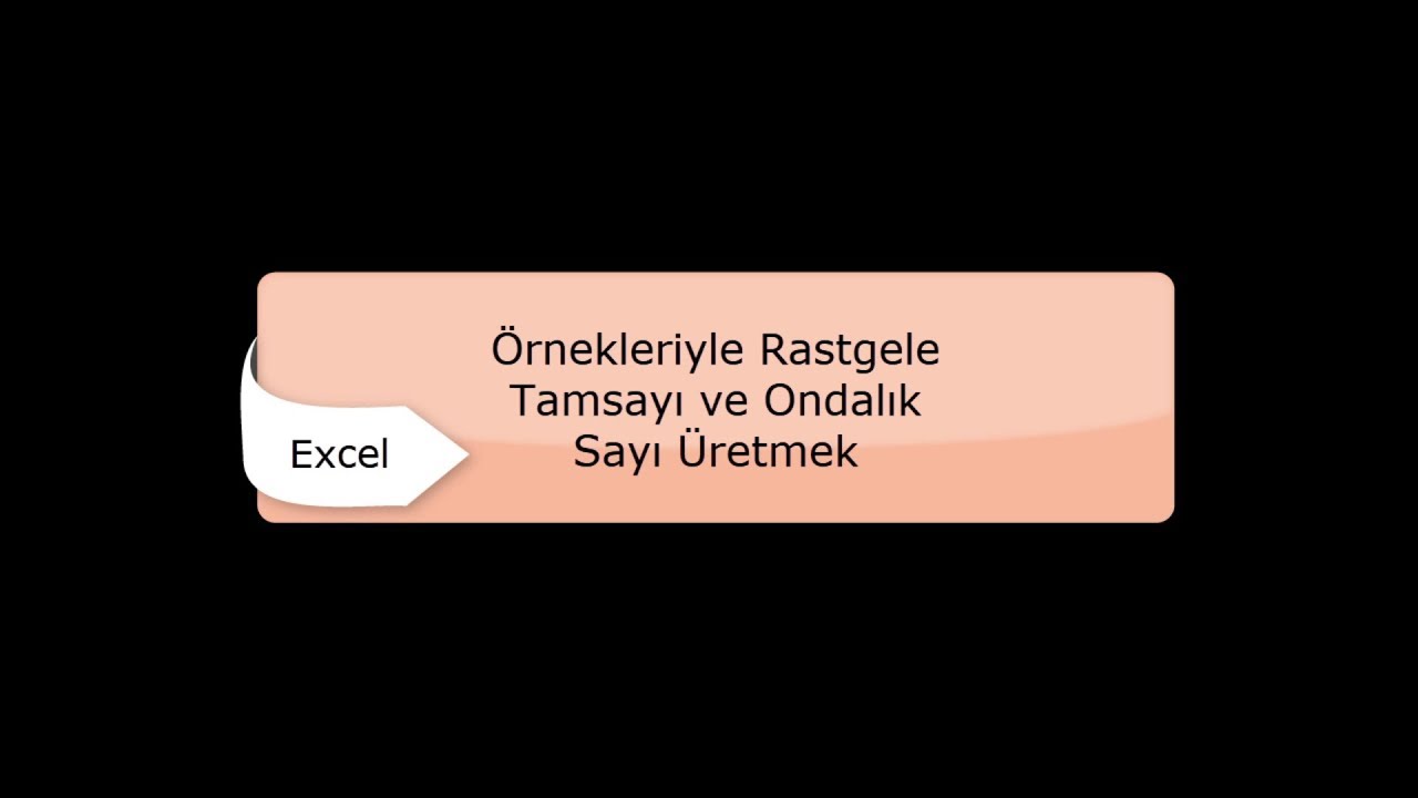 Degarado Excel Rastgele Sayı &Uuml;retmek Dilaver AJDER