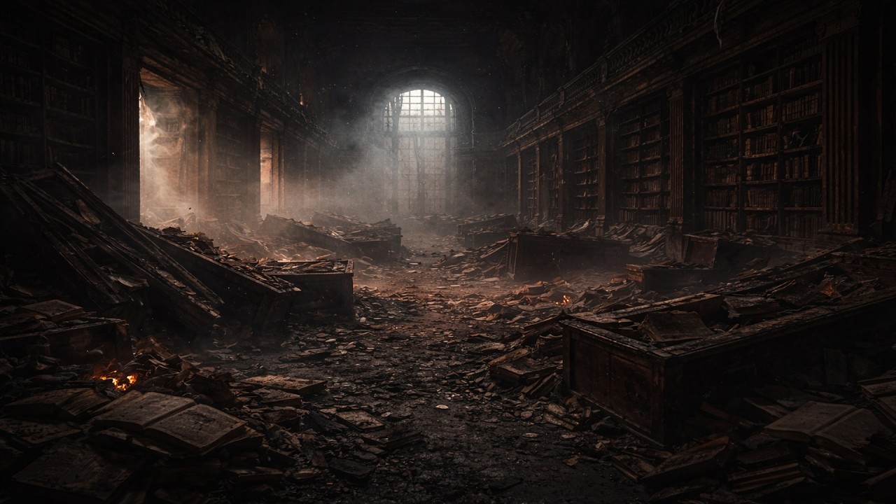 Silhouettes of Boredom – Ashen Archive | 1 Hour Abandoned Library Ambient