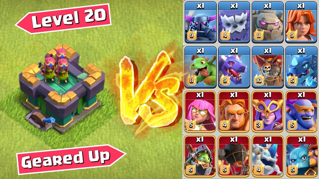 Max Geared up Archer Tower vs All Max Troops - Clash of Clans