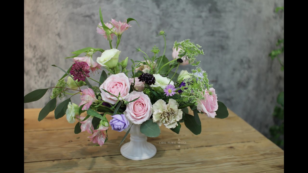 自由花型示範教學table flowers / dinner flowers design