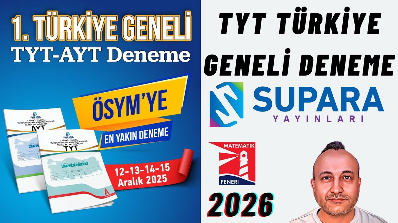 Supara Yayınları 1.Türkiye Geneli TYT Deneme Sınavı Matematik Soruları Çözümleri 2026 Ücretsiz PDF