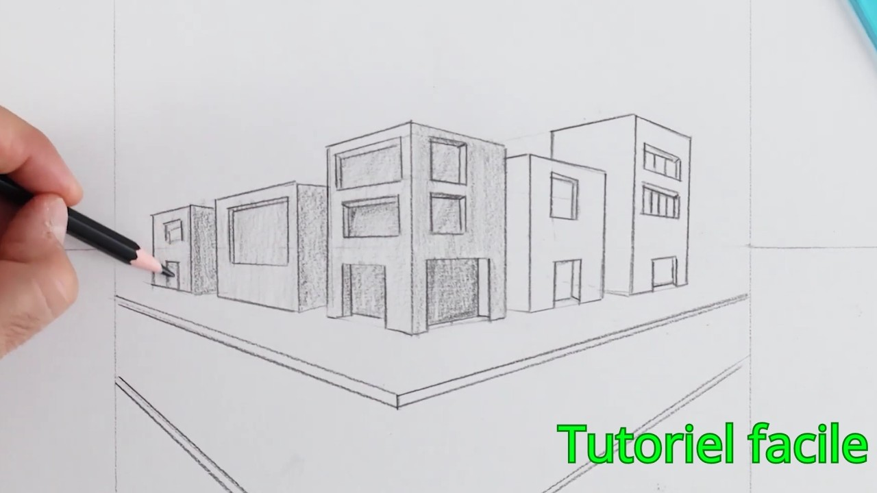 Perspective à Deux Points de Fuite | Dessiner une Ville Facilement Pas à Pas