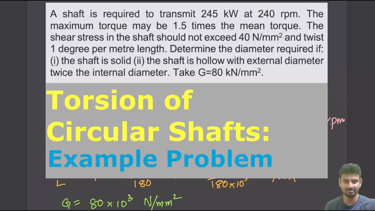 Torsion of Circular Shafts: Example problem
