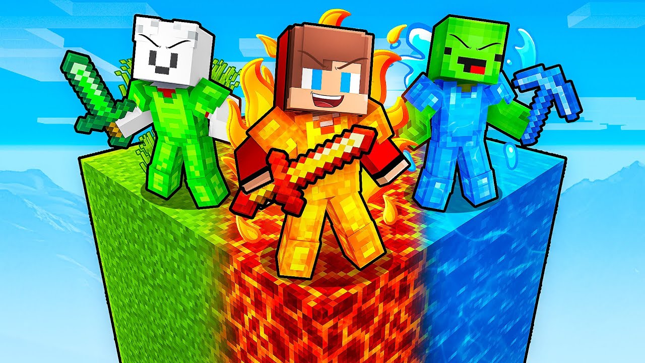 Джей-Джей и Майки застряли на одном элементном фрагменте в Minecraft — Maizen