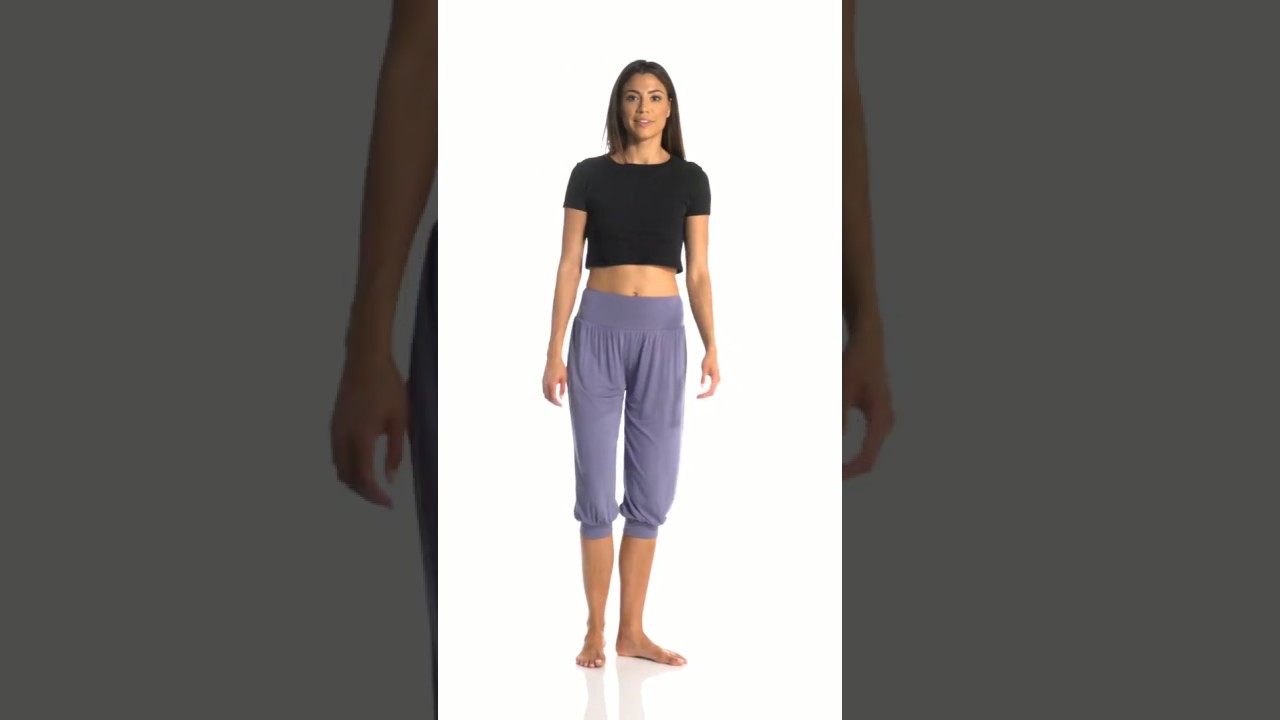 Funky Yoga Namaste Basics Viscose Harem Capri Pants | SwimOutlet.com