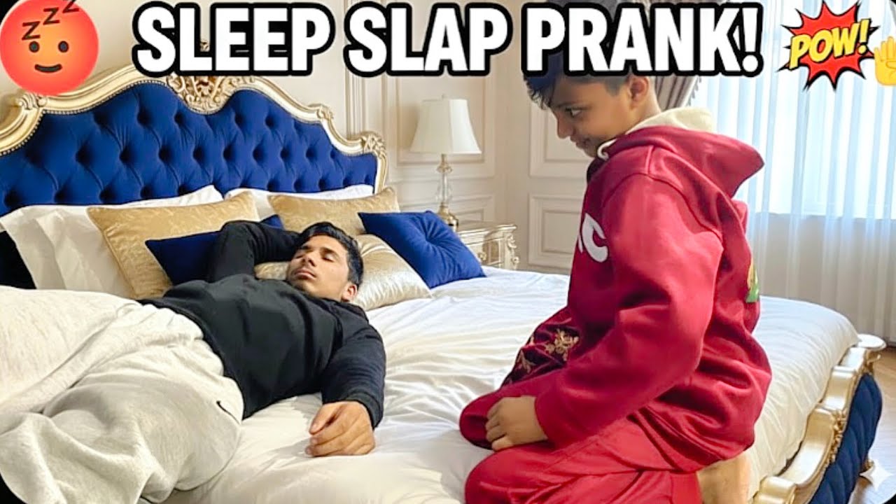 SLEEPING SLAP PRANK ON SAQIB BHAI 😂 HILARIOUS REACTION😡