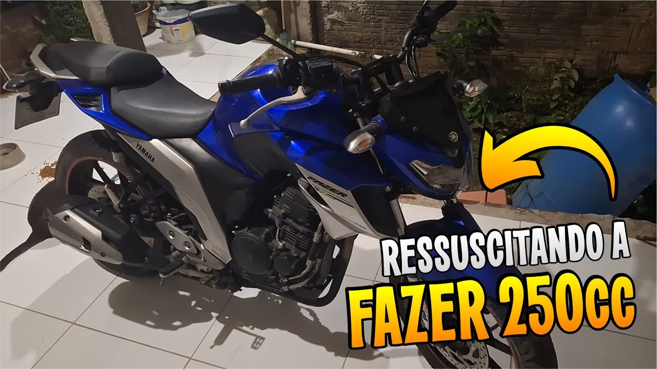FAZER 250cc 3 anos PARADA! Ressuscitando ela com a troca da bateria ;)
