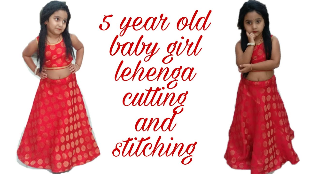 5 year old babygirl umbrella-cut lehenga ,choli cutting and stitching in a very easy manner