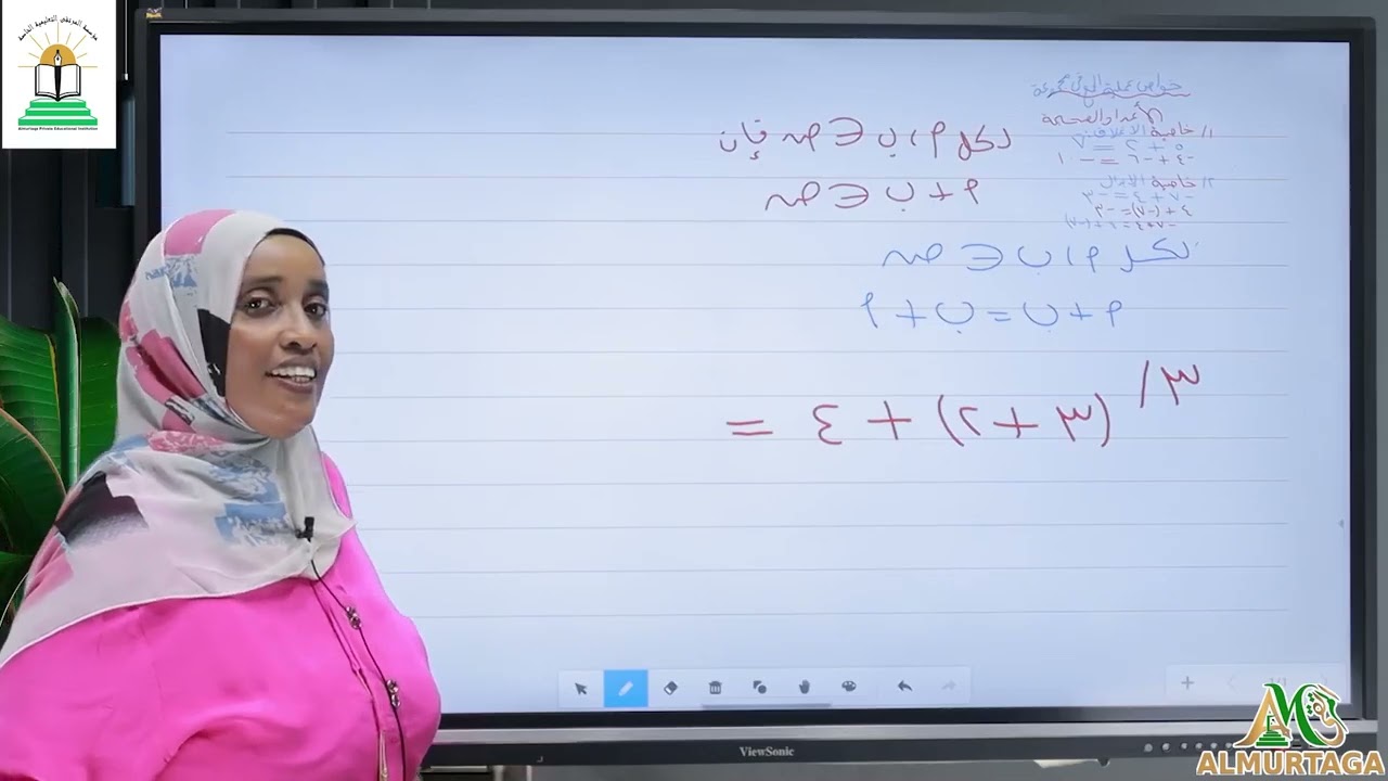 المنهج السودانى الصف السادس-مادة الرياضيات-خواص عملية الجمع:خاصية الإغلاق,الإبدال,الخاصية التجميعيه