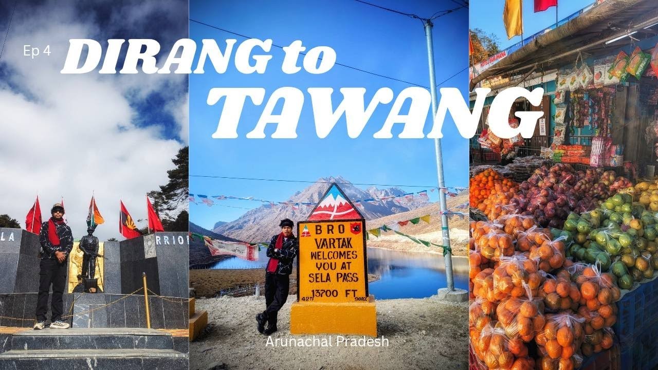 Ep 4 Dirang to Tawang | Dirang Monestry | Sela lake | Jung waterfall