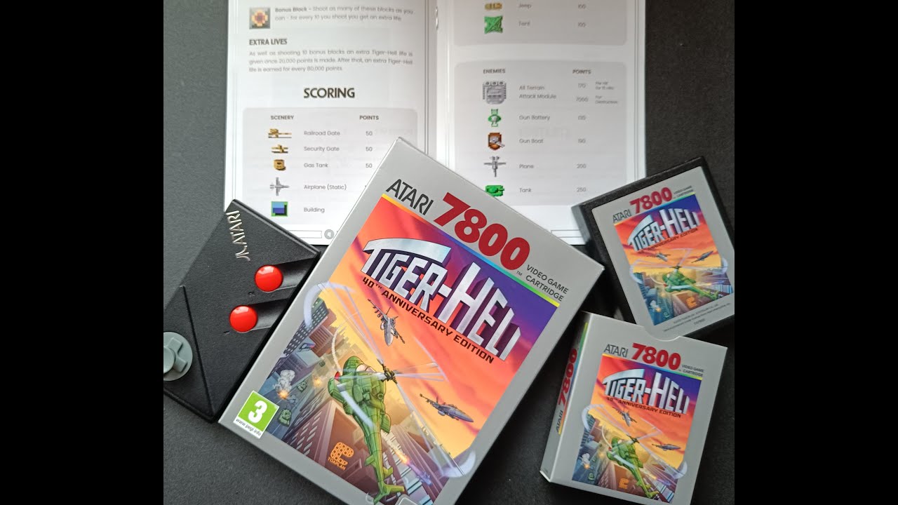 Atari 7800 gameplay: Tiger Heli (2025)