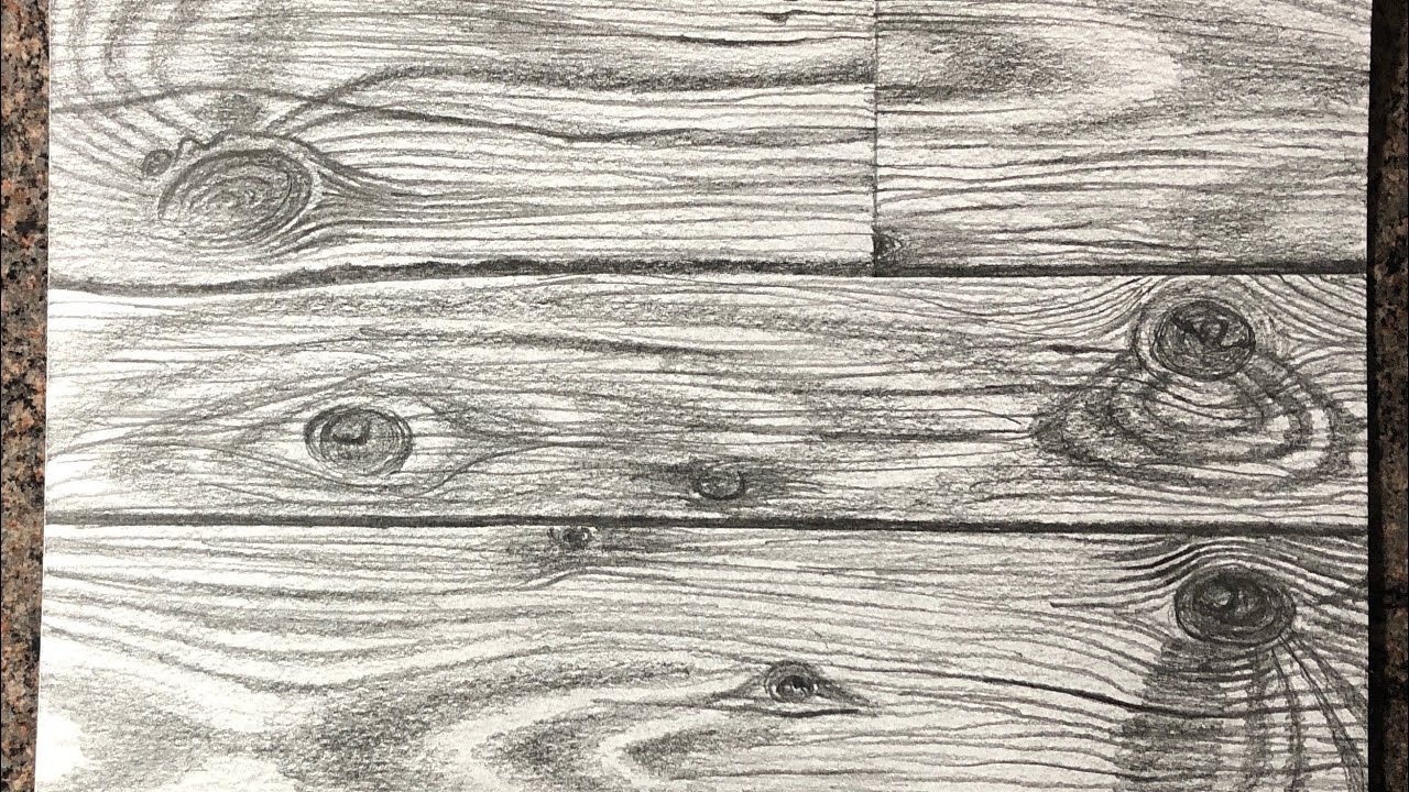 How I draw realistic wood texture with graphite pencils - speed drawing