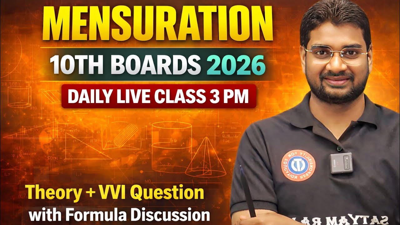 10th Boards 2026 !! Mensuration [ area related to circle & Volume surface area !! formula & concepts