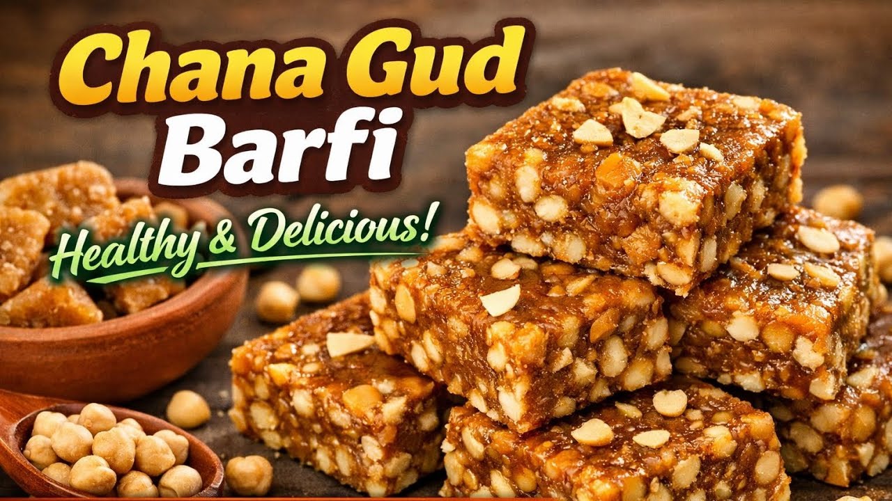 🔥 Chana Gud Barfi Recipe | Sirf 2 Ingredients Healthy Mithai | No Sugar Sweet Recipe