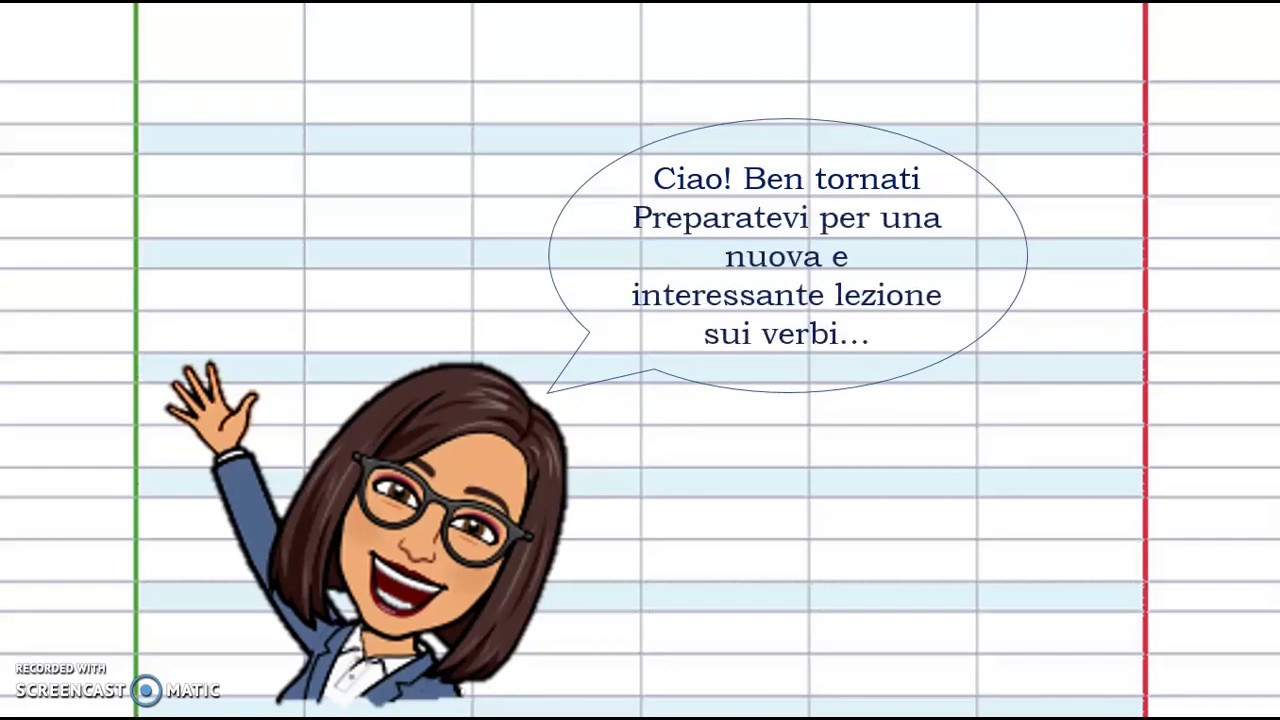 Il modo indicativo dei verbi nelle tre coniugazioni