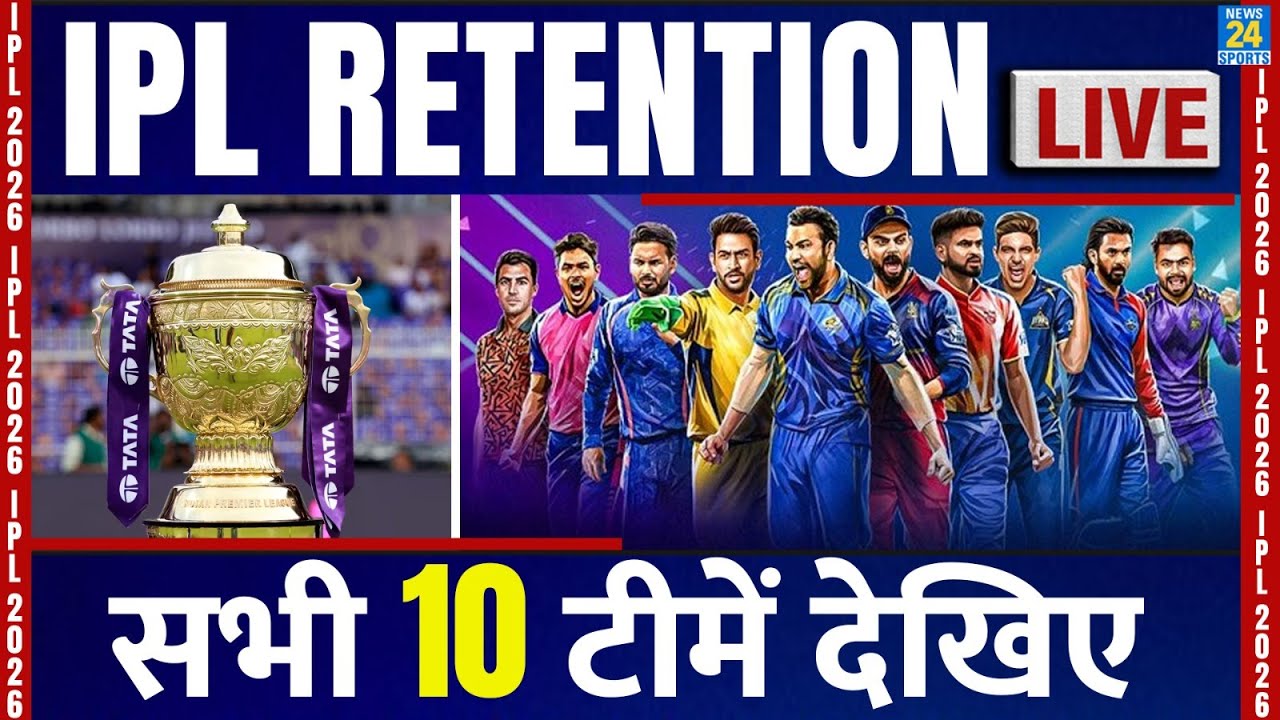 IPL Retention LIVE: देखिए पूरी 10 टीमें| CSK| RCB| RR| LSG| MI| KKR|DC | SRH| GT| PBKS