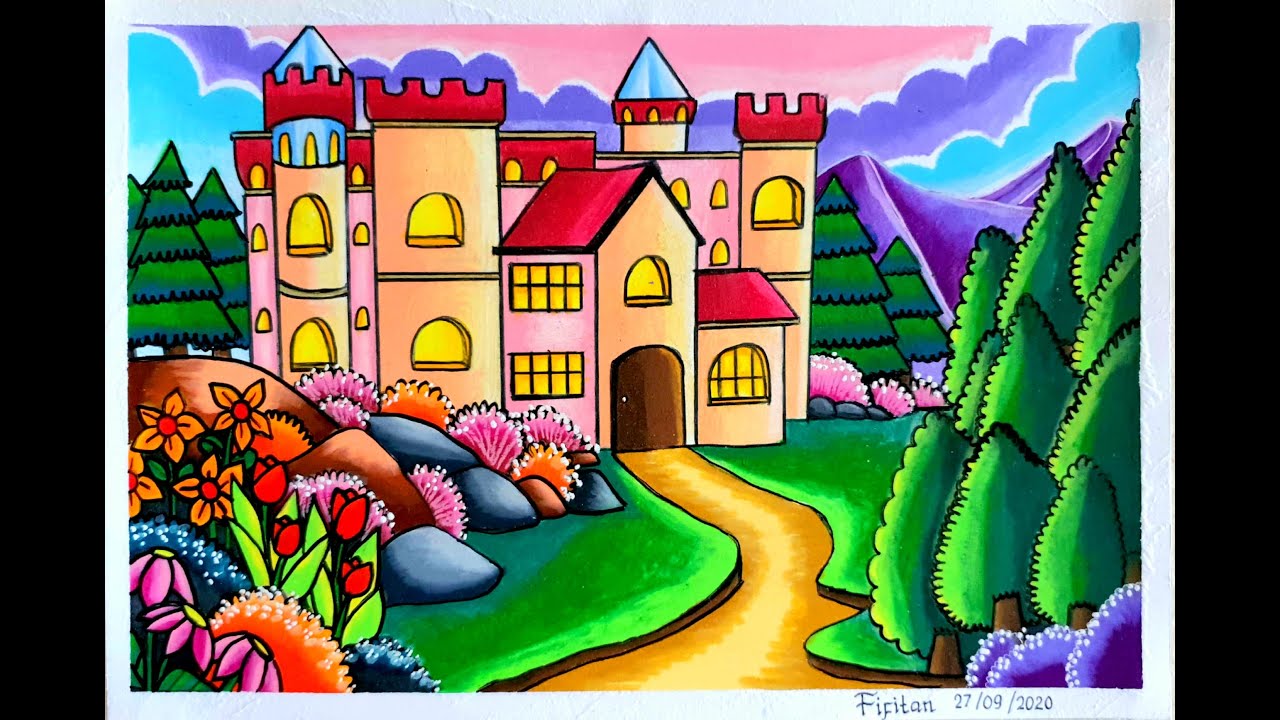 CARA GRADASI WARNA EP 245 ( MENGGAMBAR ISTANA)