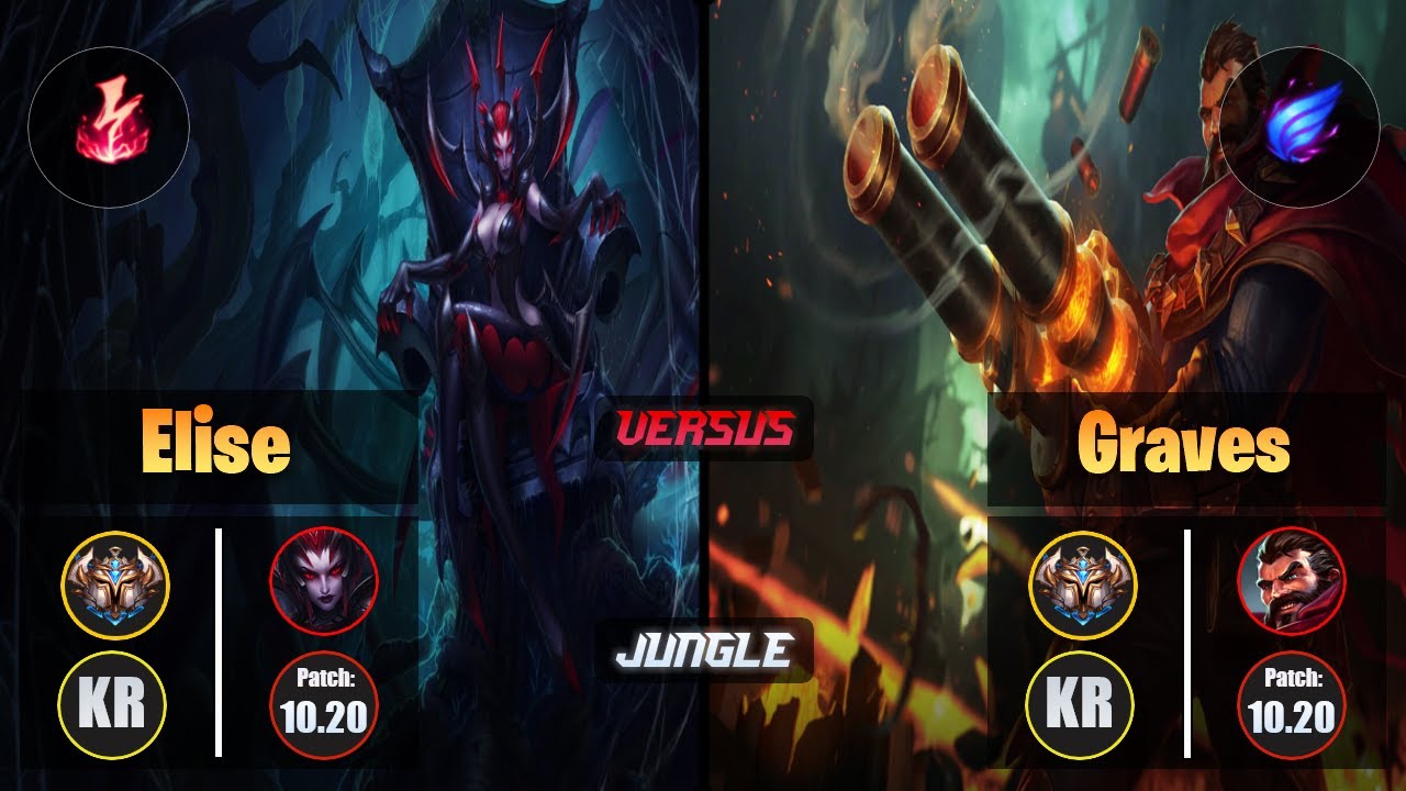 Challenger ELISE [Electrocute] (Jungle) VS  GRAVES - Challenger KR Patch 10.20