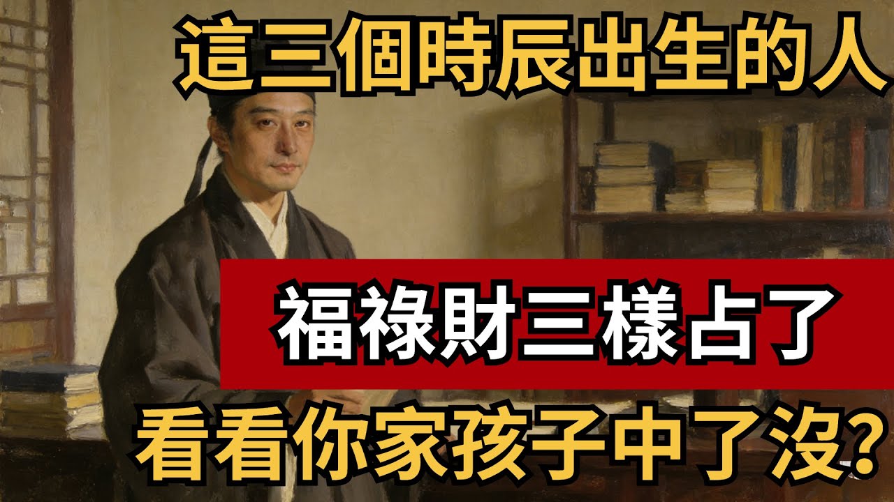 這三個時辰出生的人，福祿財三樣占了，看看你家孩子中了沒？【市井國學談】#國學智慧 #傳統文化 #玄學 #命理