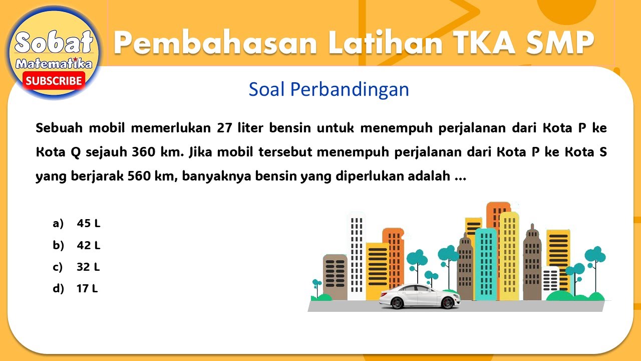 Soal Rasio Perbandingan Pembahasan Latihan Tes Kemampuan Akademik TKASMP #tkasmp #matematikasmp