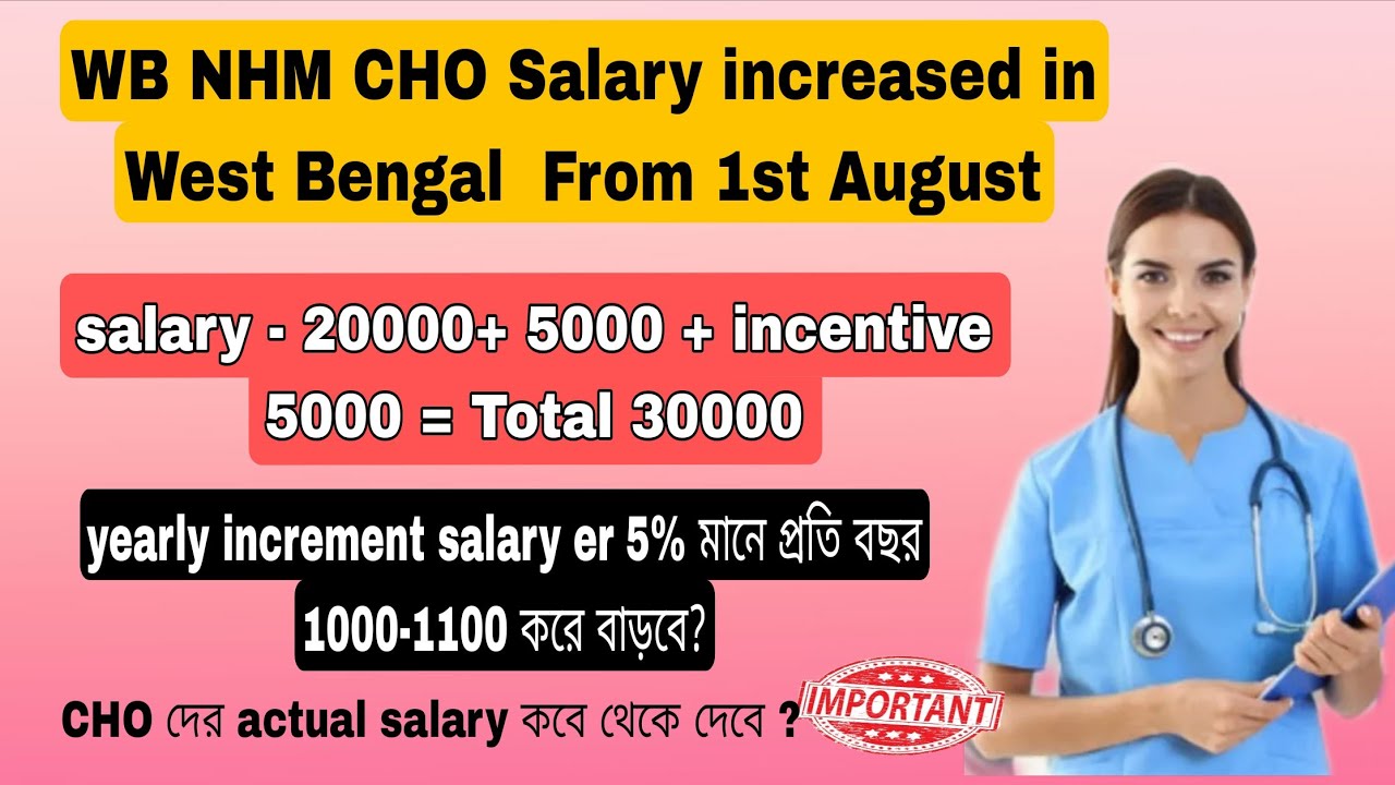 CHO salary Increased 5000 in west Bengal🔥//NHM staff salary Increased 🔥/1st august থেকে new Salary 😱